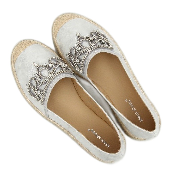 Espadrillas in argento con corona, H-6558 Silver grigio 1