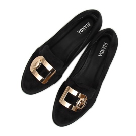 Mocassini in velluto nero F1048 Black 2