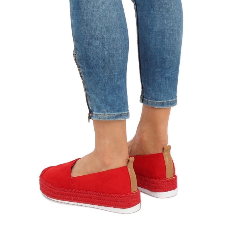 Espadrillas con suola alta BL247 Red rosso 1