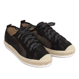 Espadrillas nere allacciate B752S-BL Black nero 1