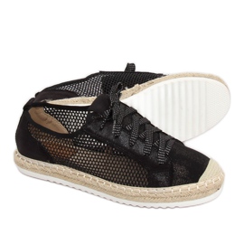 Espadrillas nere allacciate B752S-BL Black nero 2