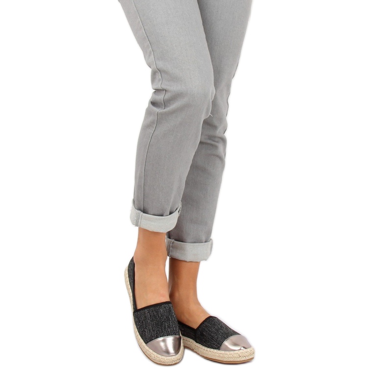 Espadrillas in tela nera A-9267 Black nero 2