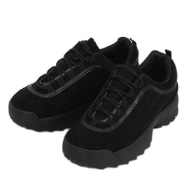 Nero 81016 Scarpe sportive in camoscio nero 2