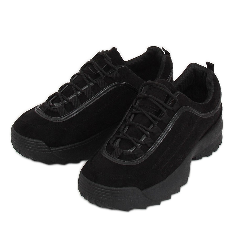 Nero 81016 Scarpe sportive in camoscio nero 2