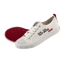 Sneakers bianche Big Star 274825 allacciate bianca rosso 5