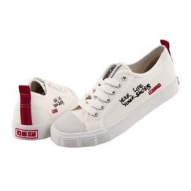 Sneakers bianche Big Star 274825 allacciate bianco rosso 4
