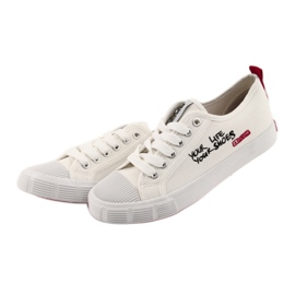 Sneakers bianche Big Star 274825 allacciate bianca rosso 3