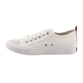 Sneakers bianche Big Star 274825 allacciate bianco rosso 2