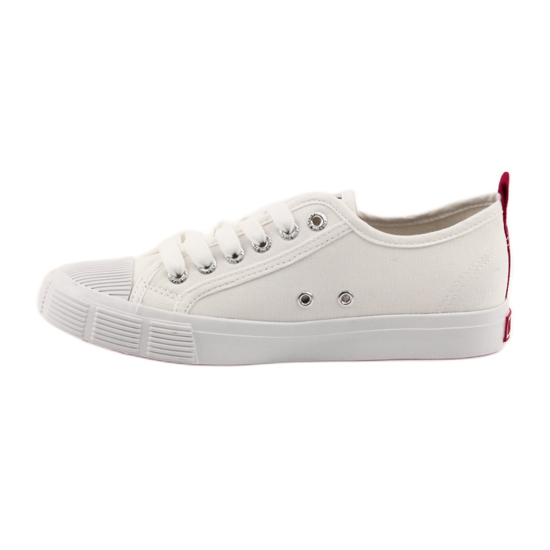 Sneakers bianche Big Star 274825 allacciate bianco rosso 2