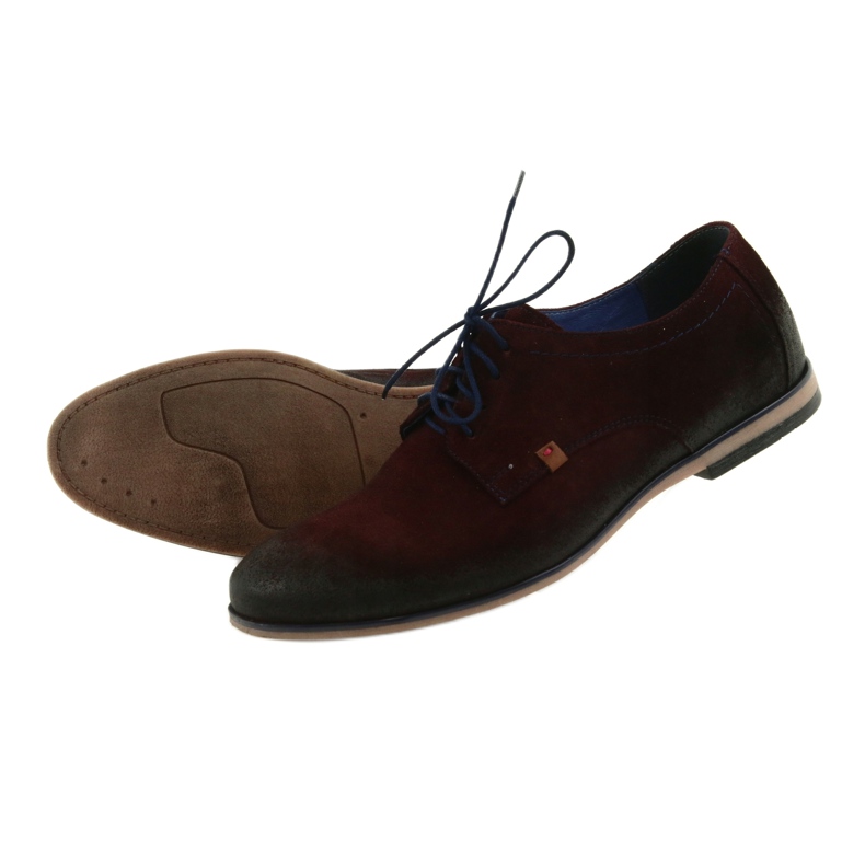 Scarpe uomo scamosciate Nikopol 1709 bordeaux rosso 5