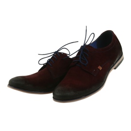 Scarpe uomo scamosciate Nikopol 1709 bordeaux rosso 3
