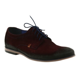Scarpe uomo scamosciate Nikopol 1709 bordeaux rosso 1