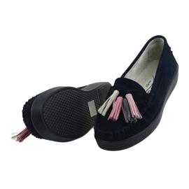 Mocassini donna in camoscio Filippo 661 blu navy 5