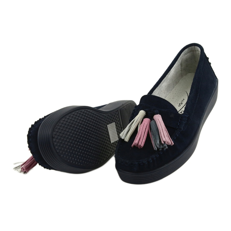 Mocassini donna in camoscio Filippo 661 blu navy 5