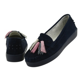 Mocassini donna in camoscio Filippo 661 blu navy 4