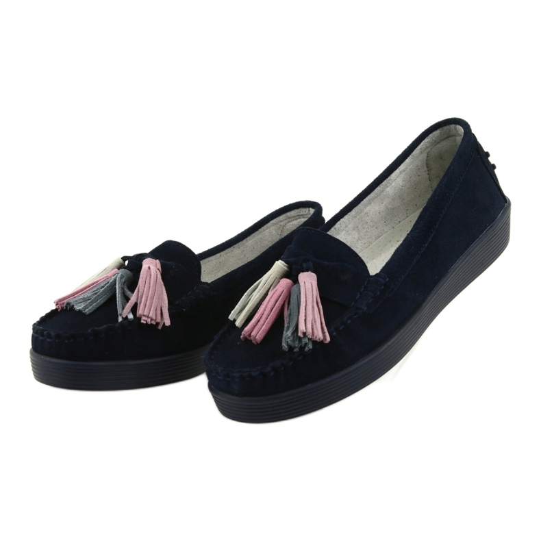 Mocassini donna in camoscio Filippo 661 blu navy 3