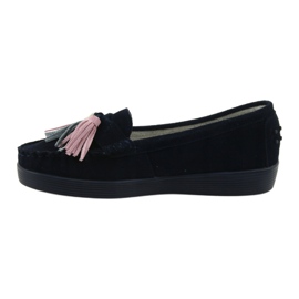 Mocassini donna in camoscio Filippo 661 blu navy 2