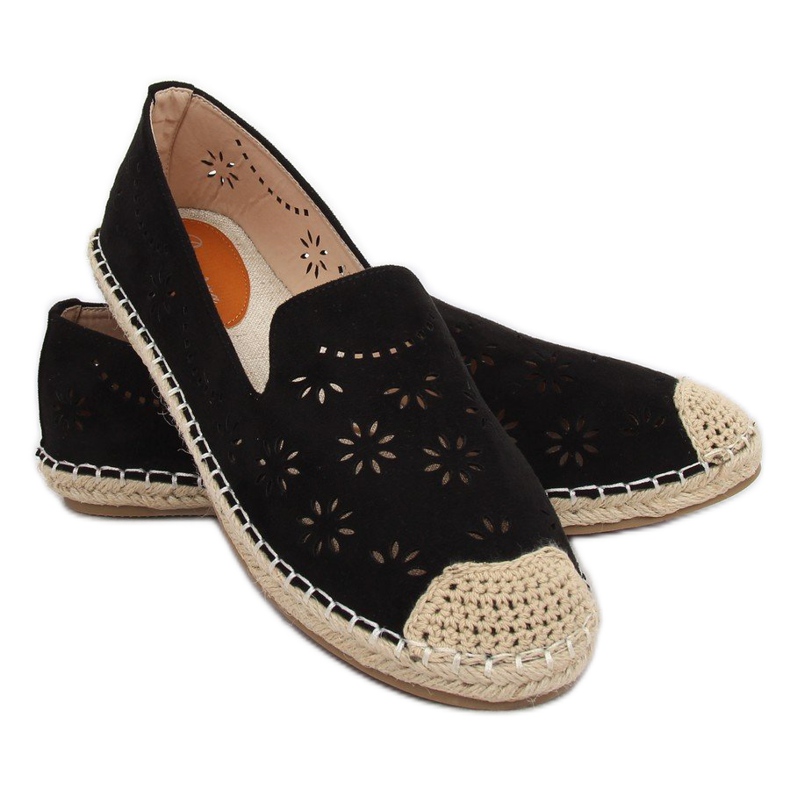 Espadrillas nere traforate 9023 Black nero 1