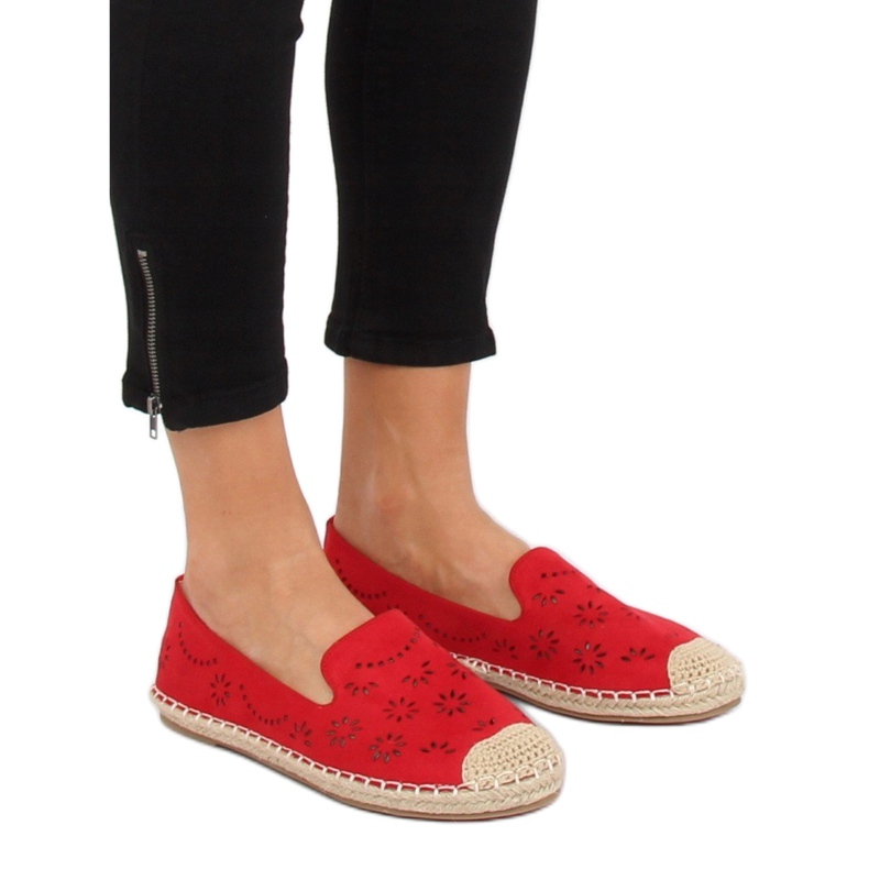 Espadrillas rosse traforate 9023 Red rosso 1