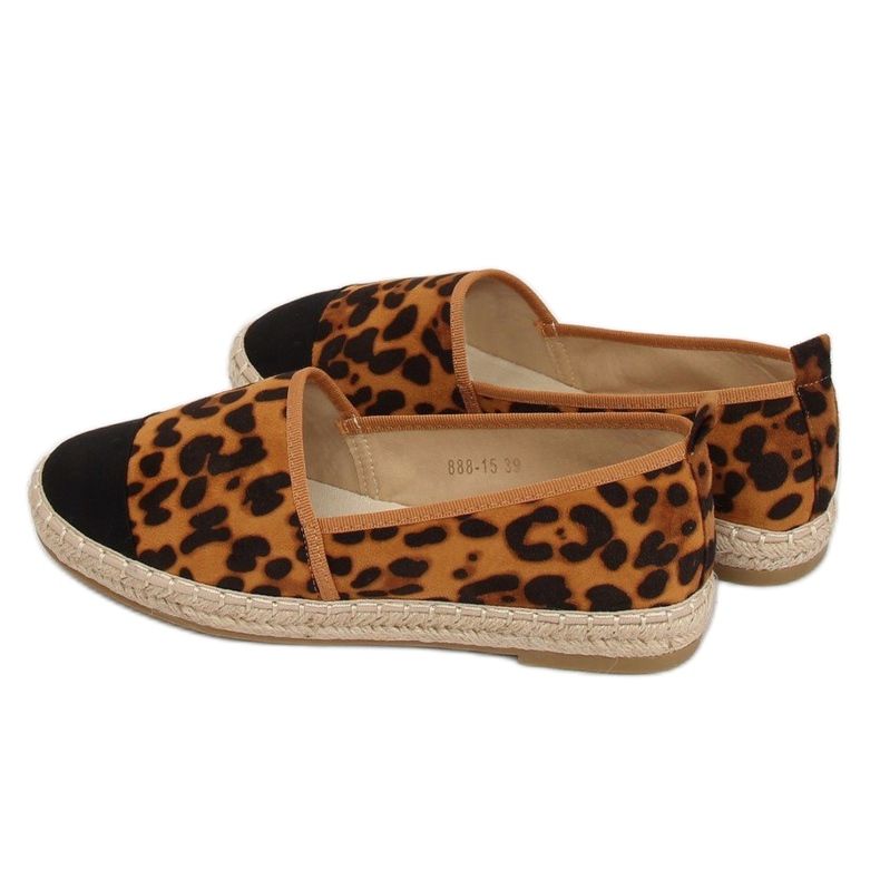 Espadrillas da donna 888-15 Leopard nero marrone multicolore 1