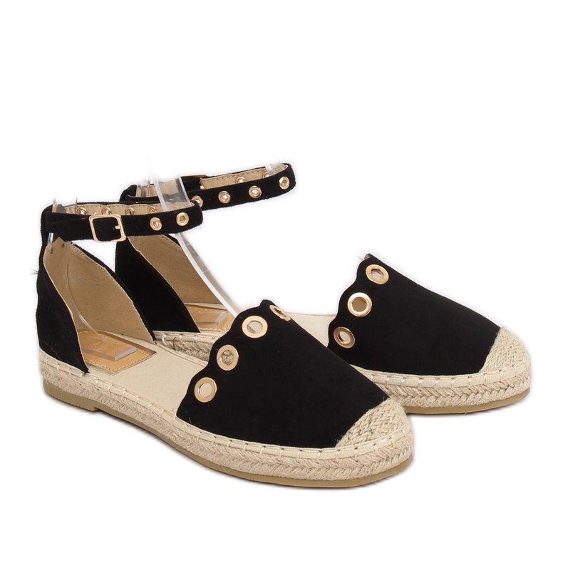 Espadrillas con cinturino nero LX170 Nero 1