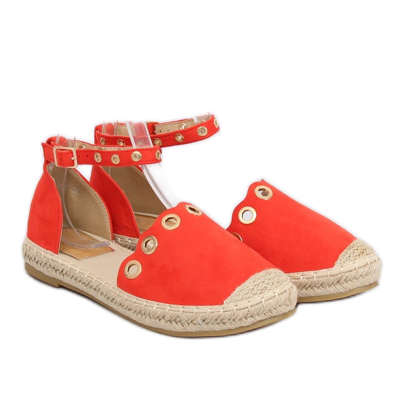 Espadrillas con cinturino rosso LX170 Red 1