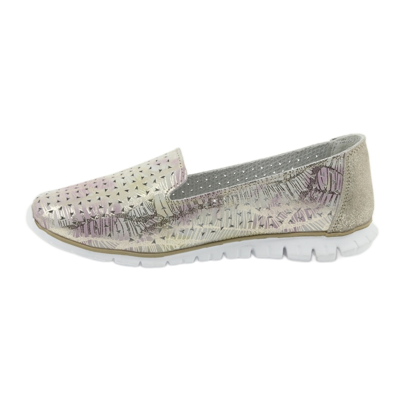 Signori sportivi in ​​pelle da donna Filippo 663 bianco rosa 2