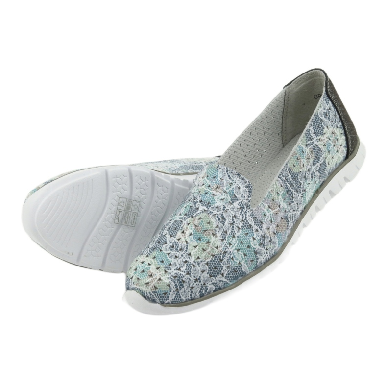 Signori sportivi in ​​pelle da donna Filippo 663 bianco blu grigio verde 5