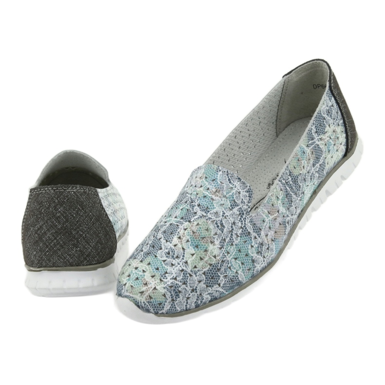 Signori sportivi in ​​pelle da donna Filippo 663 bianco blu grigio verde 4