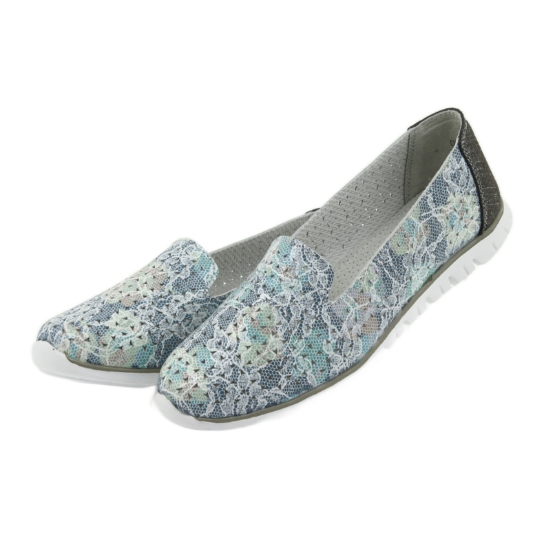 Signori sportivi in ​​pelle da donna Filippo 663 bianco blu grigio verde 3