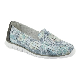 Signori sportivi in ​​pelle da donna Filippo 663 bianco blu grigio verde 1