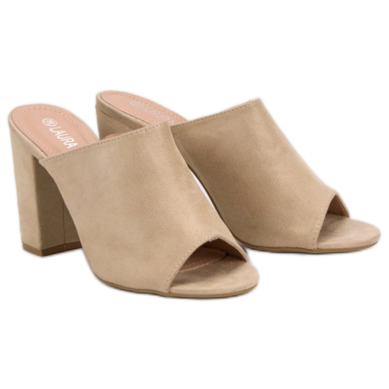 Laura Mode Pantofole in pelle scamosciata su un bar marrone 2