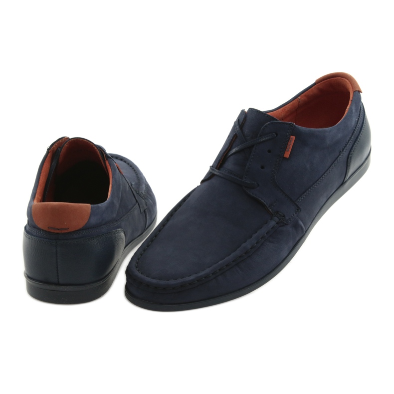 Mocassini annodati Badura 3175 blu navy arancia 4
