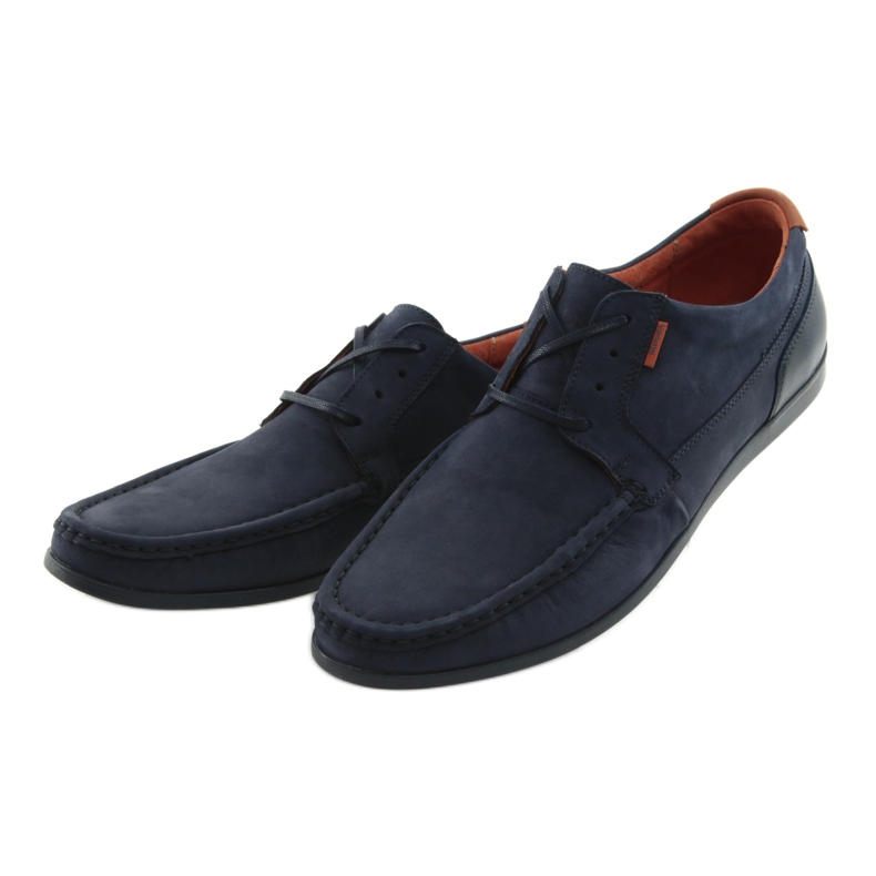 Mocassini annodati Badura 3175 blu navy arancia 3
