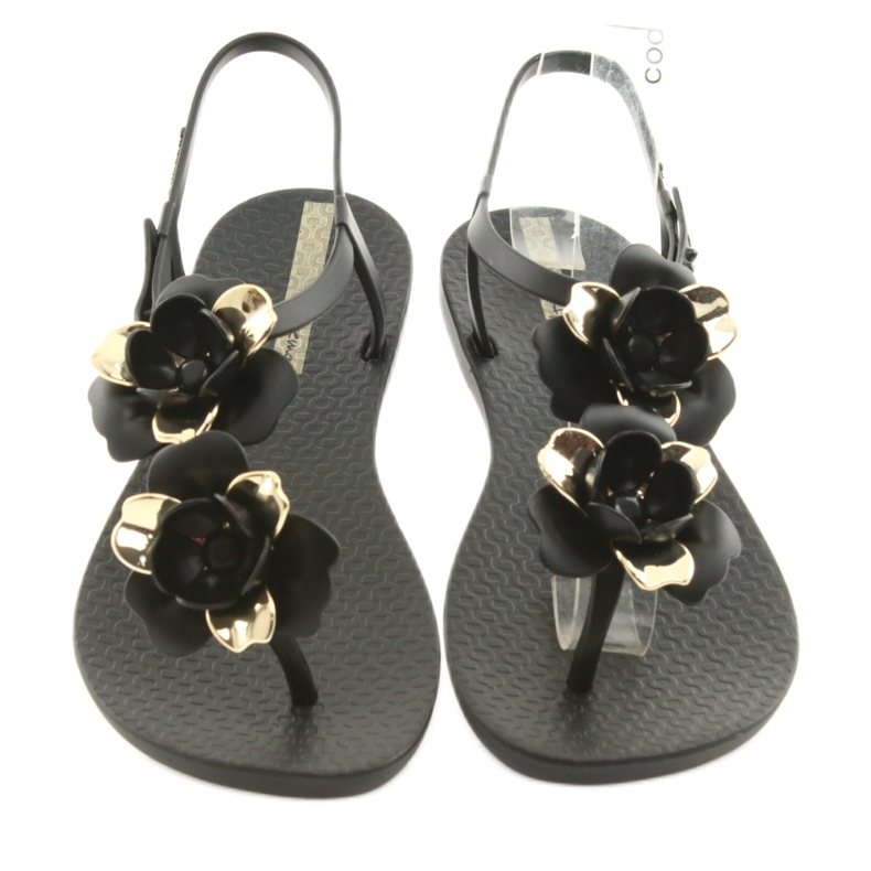 Sandali Ipanema scarpe da donna con fiori 82662 nero giallo 4