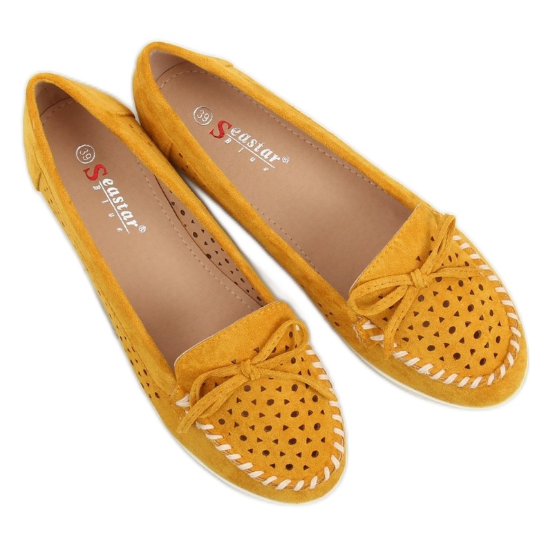 Mocassini da donna gialli T339P Yellow giallo 2