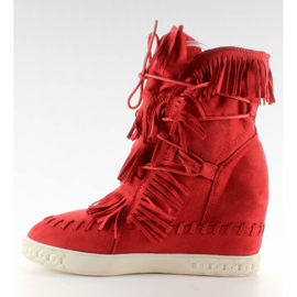 Sneakers in camoscio con frange BL-10 Red II-GAT rosso 1