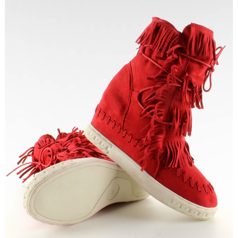 Sneakers in camoscio con frange BL-10 Red II-GAT rosso 2