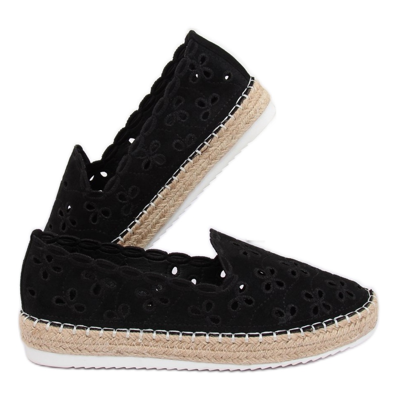 Espadrillas nere traforate LT112 Black nero 1