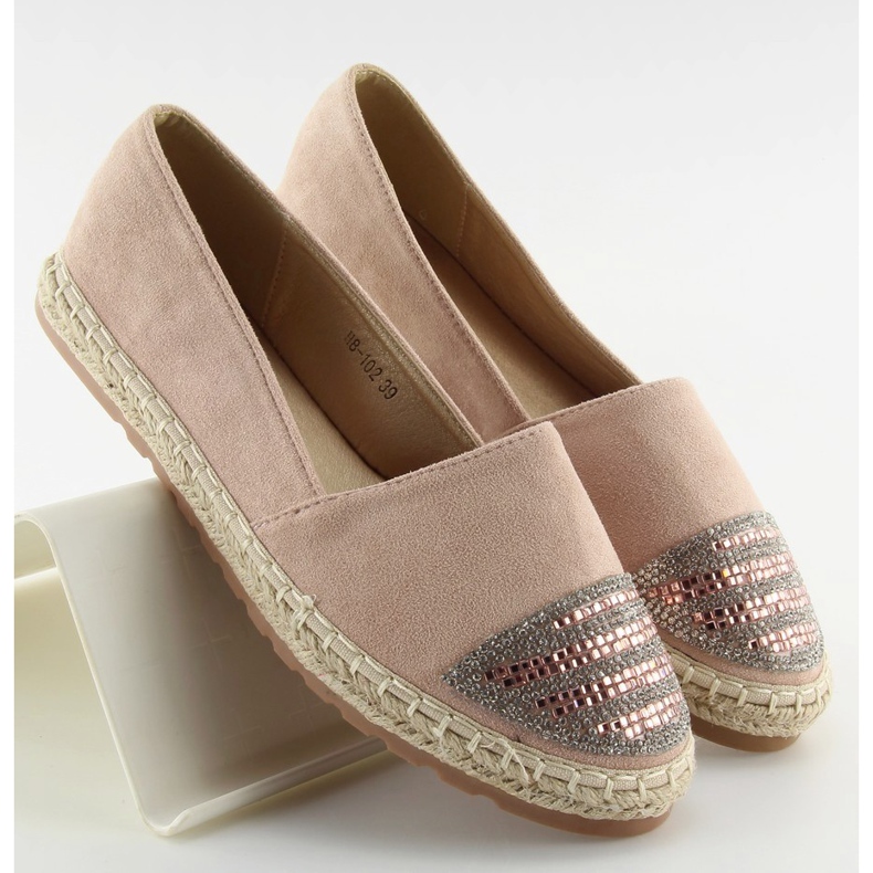 Espadrillas rosa da donna H8-102 Champagne II-GAT 2