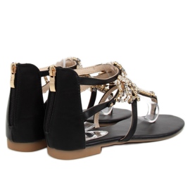Sandali neri con pietre JH64P Black nero 1