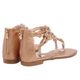Sandali con pietre champagne JH64P Champagne rosa 1