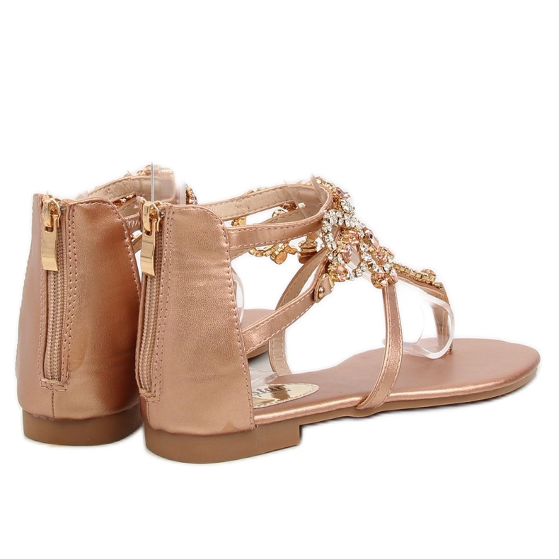 Sandali con pietre champagne JH64P Champagne rosa 1