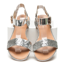 Top Shoes Sandali Bassi Con Glitter grigio 2