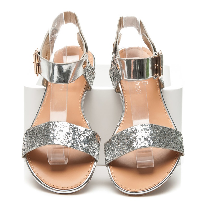 Top Shoes Sandali Bassi Con Glitter grigio 2