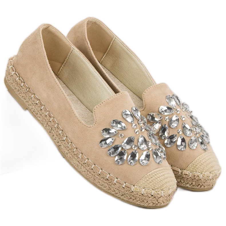 Small Swan Espadrillas In Camoscio Con Ornamenti marrone 1