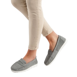 Mocassini VINCEZA in pelle grigio 2