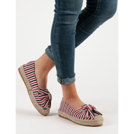 Espadrillas a righe multicolore rosso 1