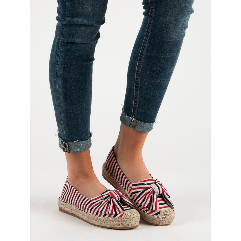 Espadrillas a righe multicolore rosso 2