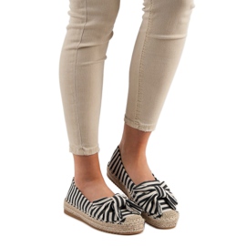 Espadrillas a righe nero marrone 1